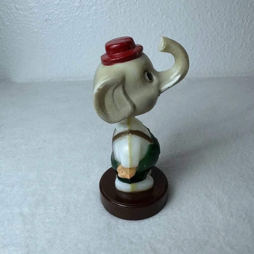 Vintage Plastic Bobble Head Nodder Elephant in Overalls -‎ Political